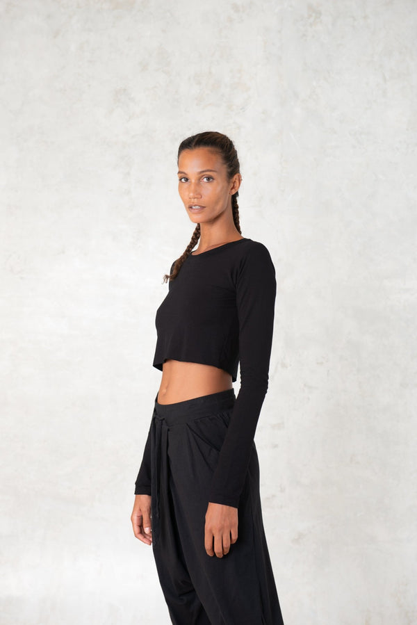 Cropped bamboo top - SATI CREATION - Long sleeve - Bamboo - bamboo clothing - bamboo top