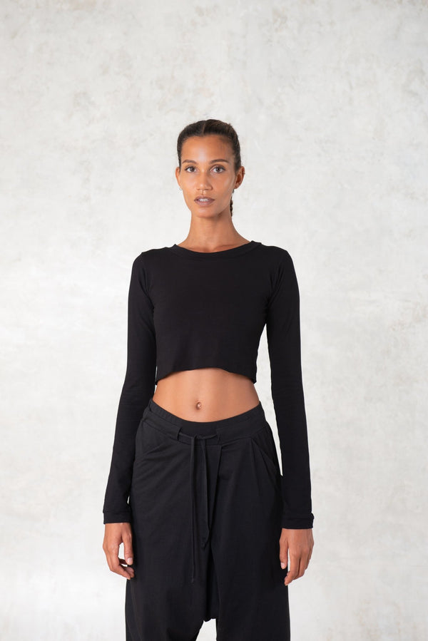 Cropped bamboo top - SATI CREATION - Long sleeve - Bamboo - bamboo clothing - bamboo top