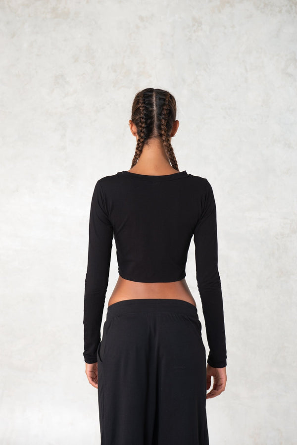 Cropped bamboo top - SATI CREATION - Long sleeve - Bamboo - bamboo clothing - bamboo top