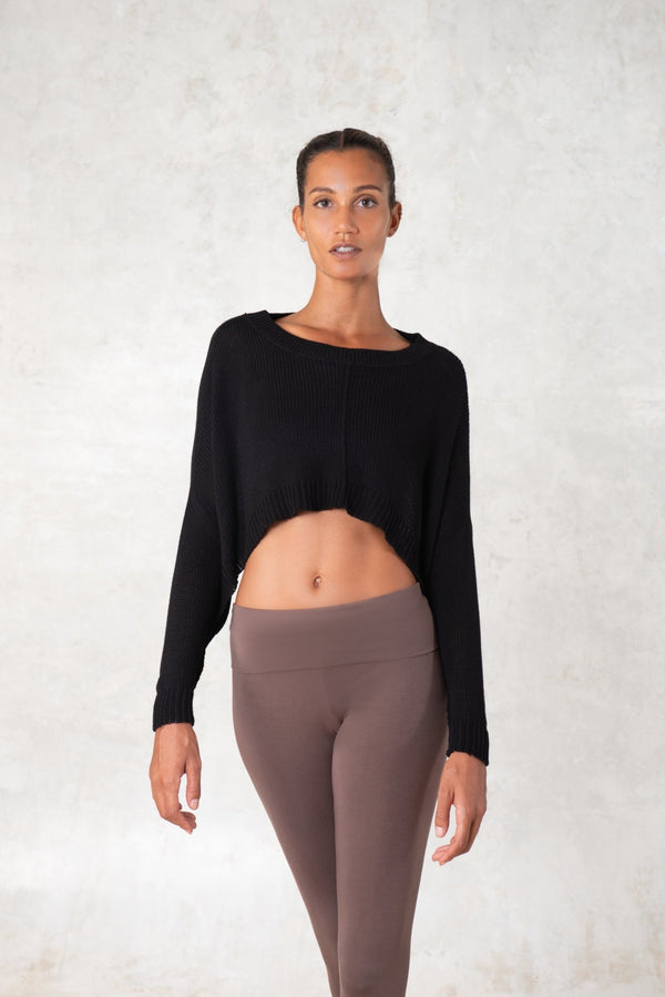 Cropped sweater - SATI CREATION - Long sleeve - Bamboo - bamboo clothing - bamboo top