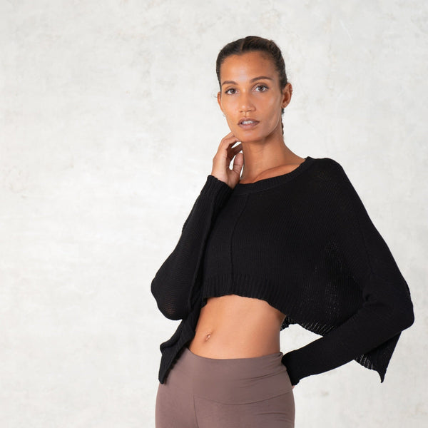 Cropped sweater - SATI CREATION - Long sleeve - Bamboo - bamboo clothing - bamboo top