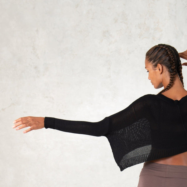 Cropped sweater - SATI CREATION - Long sleeve - Bamboo - bamboo clothing - bamboo top