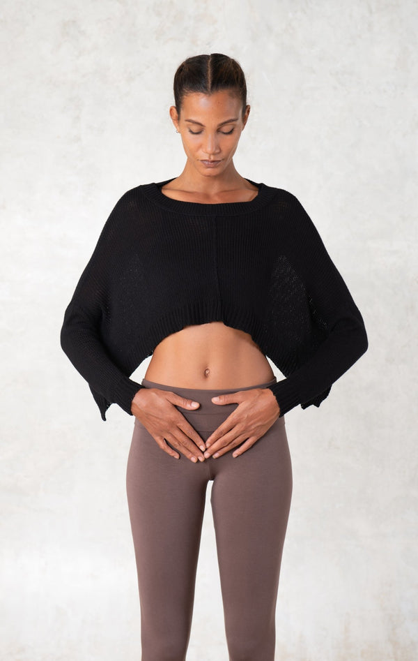 Cropped sweater - SATI CREATION - Long sleeve - Bamboo - bamboo clothing - bamboo top