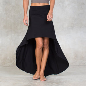 High Low Skirt - SATI CREATION - Skirt - bamboo clothing - bamboo skirt - black skirt