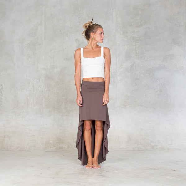 High Low Skirt - SATI CREATION - Skirt - bamboo clothing - bamboo skirt - black skirt