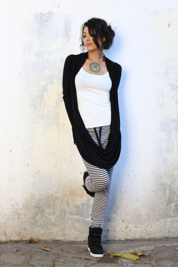 Infinity Shrug - SATI CREATION - Long sleeve - black wrap - cardigan - certified organic clothing