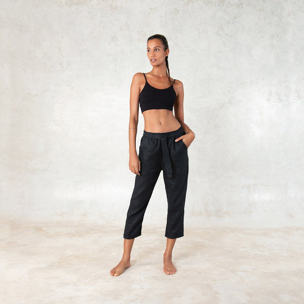 Linen pants - 100% linen - SATI CREATION - Pants - 100% linen - black linen pants - ethical clothing