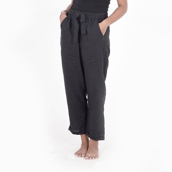 Linen pants - 100% linen - SATI CREATION - Pants - 100% linen - black linen pants - ethical clothing