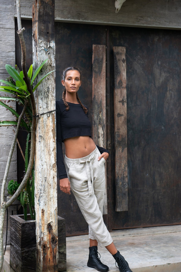 Linen pants - 100% linen - SATI CREATION - Pants - 100% linen - black linen pants - ethical clothing