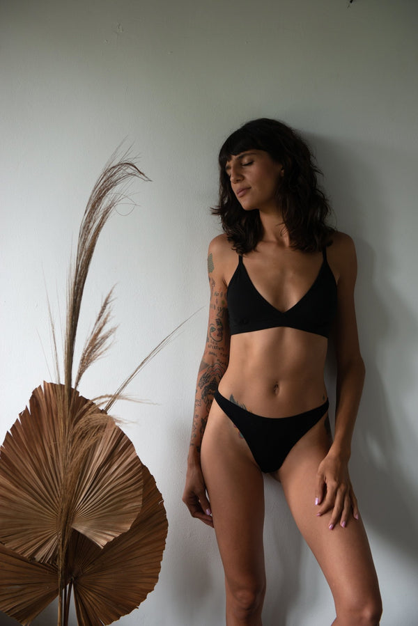 Modal Thong underwear / Set of 2 - SATI CREATION - bottoms - active wear - black thong - Boho