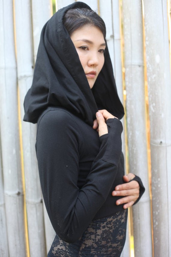 Organic Cotton Cassiopée Hoodie - SATI CREATION - Hoodie - active wear - Boho - crop hoodie