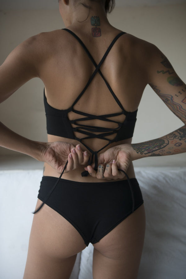 Organic cotton corset Bra / Set of 3 - SATI CREATION - tops - active wear - Boho - corset top