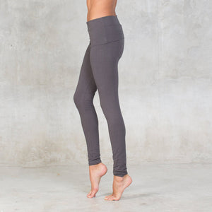 Organic Cotton Fold Over leggings - SATI CREATION - Pants - active wear - black leggings - ethical clothing