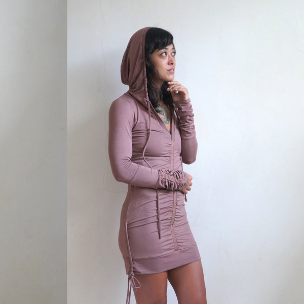 Pleiades Dress - SATI CREATION - Hoodie - bamboo clothing - Black Bamboo top - Boho