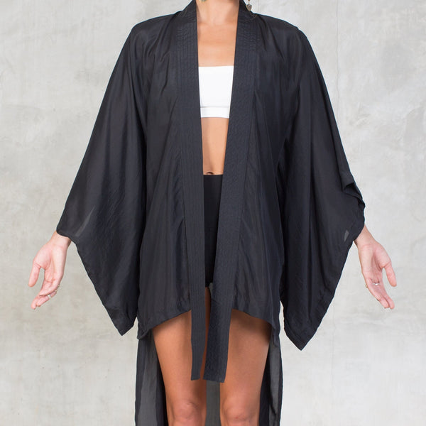 Re-constructed Kimono + Lingerie set - SATI CREATION - kimono - Boho - eco friendly thong - Eco lingerie