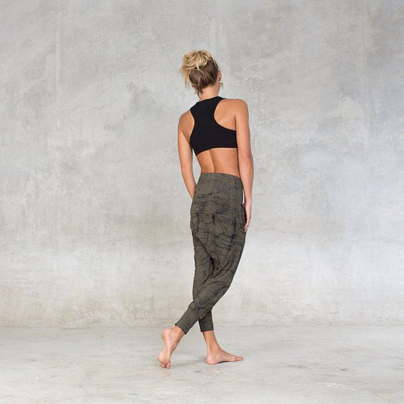 Batik Long Drop pants - SATI CREATION - Pants - active wear - Bamboo - bamboo clothing