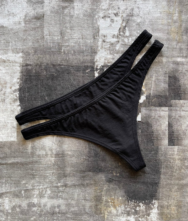 Modal Thong underwear / Set of 2 - SATI CREATION - bottoms - active wear - black thong - Boho
