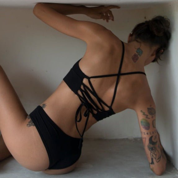Underwear Set - Organic Cotton Corset bra + Modal cheeky underwear - SATI CREATION